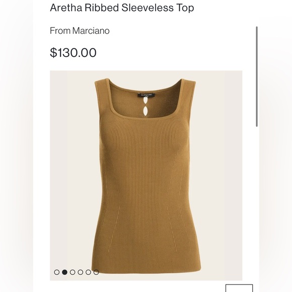 GUESS BY MARCIANO: NWT! Aretha Ribbed Sleeveless Top size XS. Sold out on site! - Picture 4 of 6